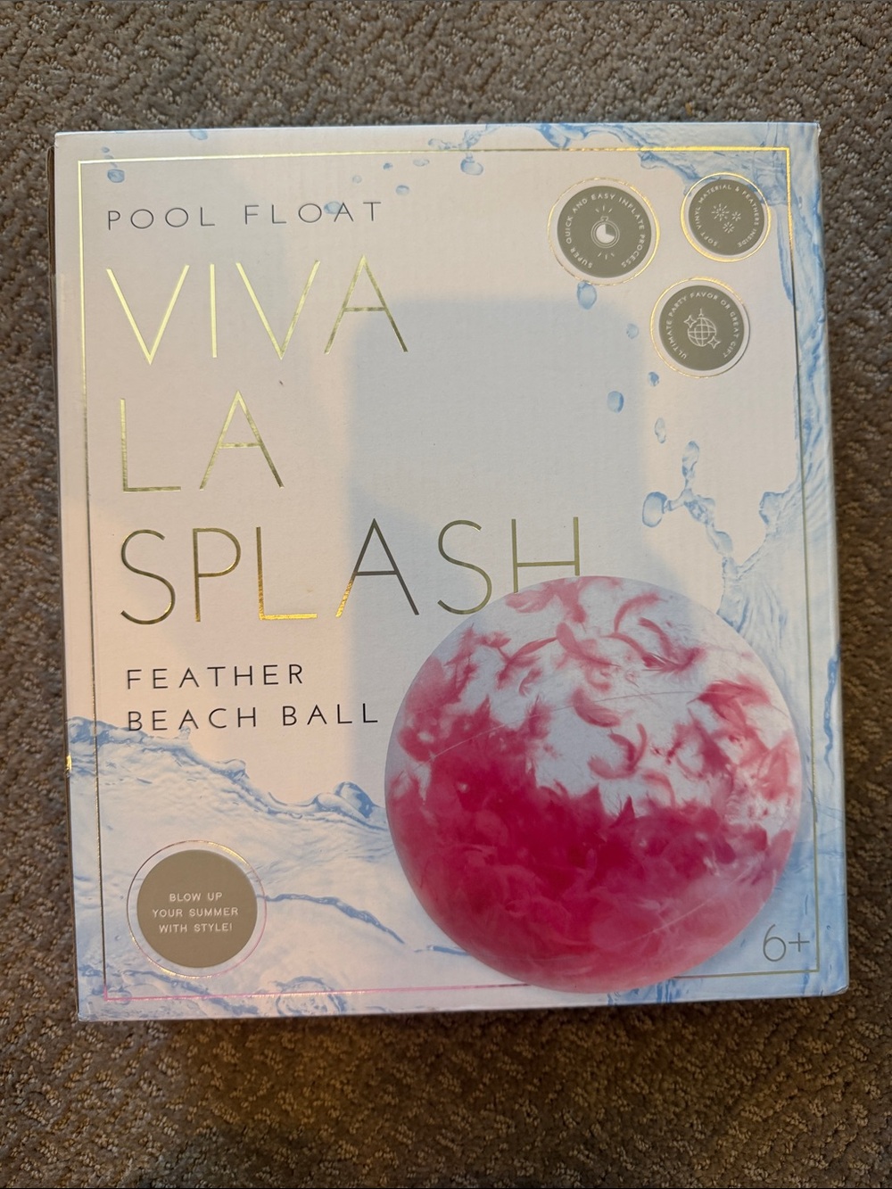 NIB Viva La Splash Feather Beach Ball